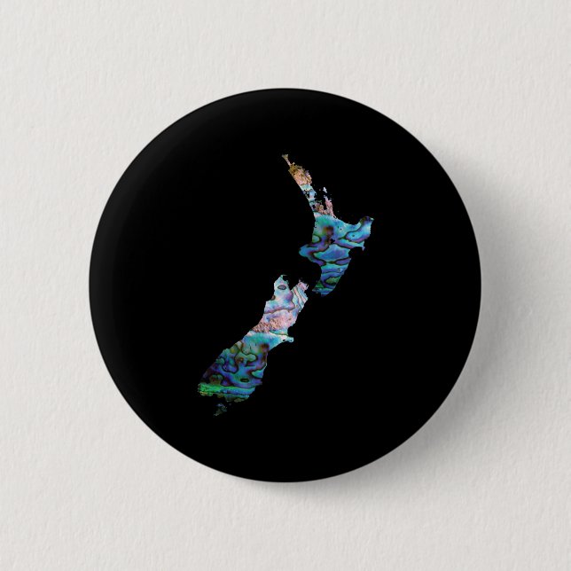 NEW ZEALAND MAP PAUA BUTTON (Vorderseite)