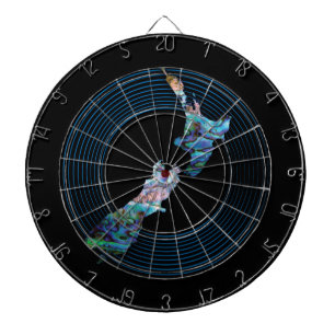 NEW ZEALAND MAP PAUA DARTBOARD DARTSCHEIBE