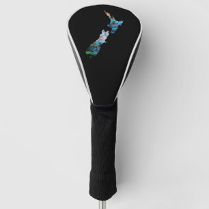 NEW ZEALAND MAP PAUA GOLF HEADCOVER