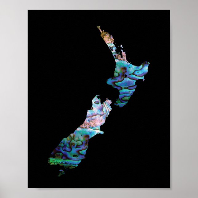 NEW ZEALAND MAP PAUA POSTER (Vorne)