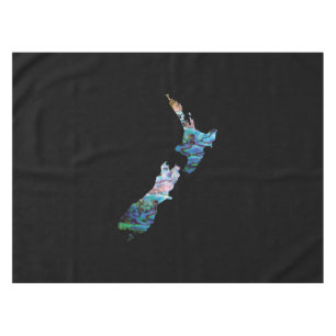 NEW ZEALAND MAP PAUA TISCHSET TISCHDECKE