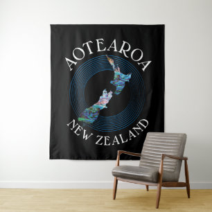 NEW ZEALAND MAP PAUA WANDTEPPICH