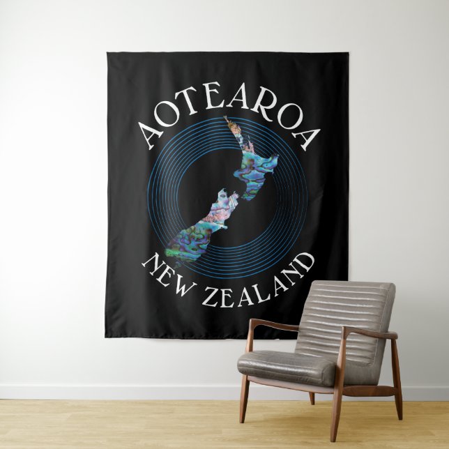 NEW ZEALAND MAP PAUA WANDTEPPICH (Beispiel)