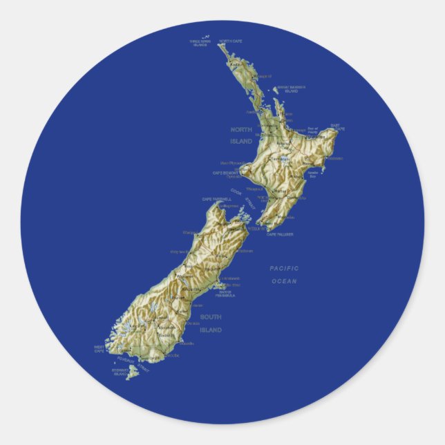 New Zealand Map Sticker (Vorderseite)