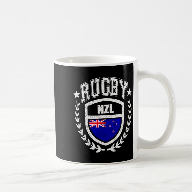 New Zealand Rugby Equipment New Zealand Flag Vinta Kaffeetasse (Rechts)