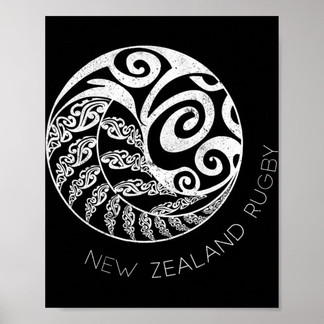 New Zealand Rugby Maori Insred Kiwi &amp; Silver F Poster (Vorne)