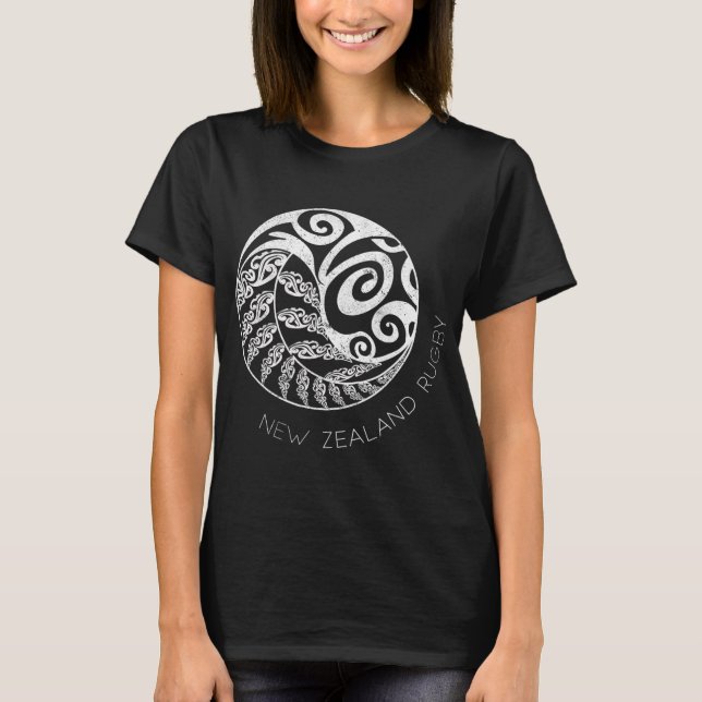 New Zealand Rugby Maori Insred Kiwi &amp; Silver F T-Shirt (Vorderseite)