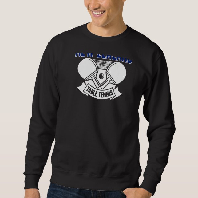 New Zealand Table Tennis  Support Kiwi Ping Pong T Sweatshirt (Vorderseite)