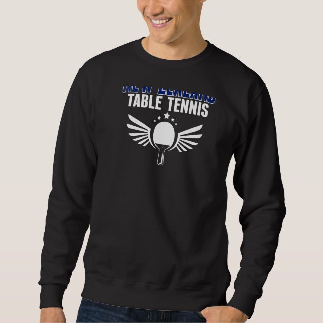 New Zealand Table Tennis  Support Kiwi Ping Pong T Sweatshirt (Vorderseite)