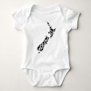 NEW ZEALAND - voller Kiwis - schwarz Baby Strampler