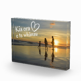 NEW ZEALAND Whānau Familie NZ Māori Text CUSTOM Fotoblock