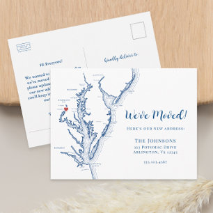 New Zuhause Alexandria VA Map Moving Ankündigungspostkarte
