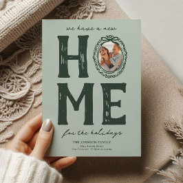 New Zuhause Green Doodle Weihnachtsfeiertag Feiertagskarte