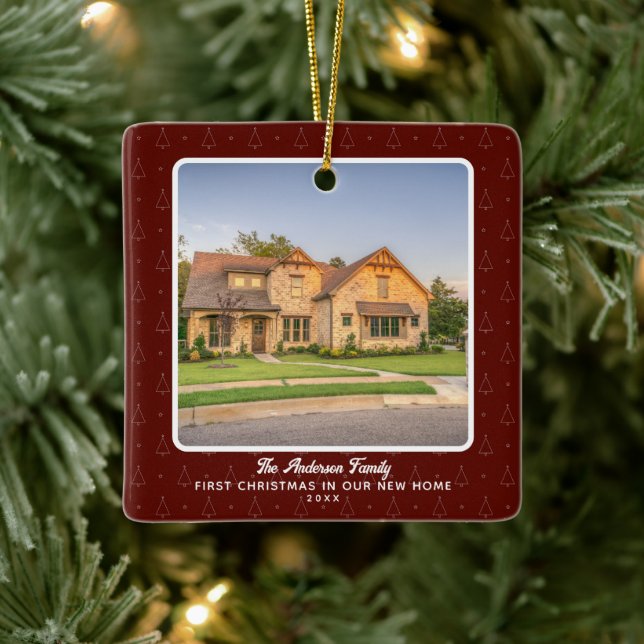 New Zuhause House Foto First Christmas Keramikornament (Baum)