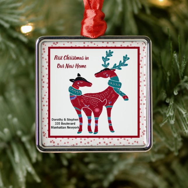 New Zuhause Nordic Folk Art Scandic Ornament Aus Metall (Baum)