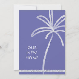 New Zuhause Palm Tree Minimalistisch Periwinkle Mo Ankündigung