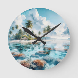New Zuhause Travel Love Maldives Runde Wanduhr