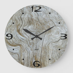 New Zuhause Wall Room Timepiece Rustic Wood Gran Große Wanduhr