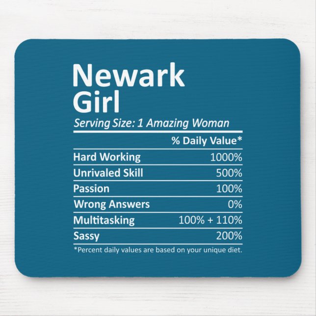 Newark Girl Nj New Jersey Funny City Home Roots  Mousepad (Vorne)