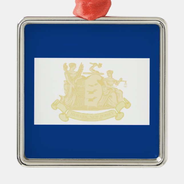 Newark (New Jersey) City Flag Ornament Aus Metall (Vorne)