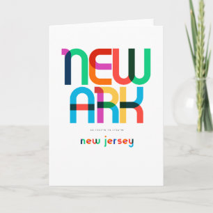 Newark New Jersey Mid Century, Pop Art, Karte