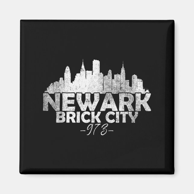 Newark New Jersey Nj Brick City Skyline  Magnet (Vorne)