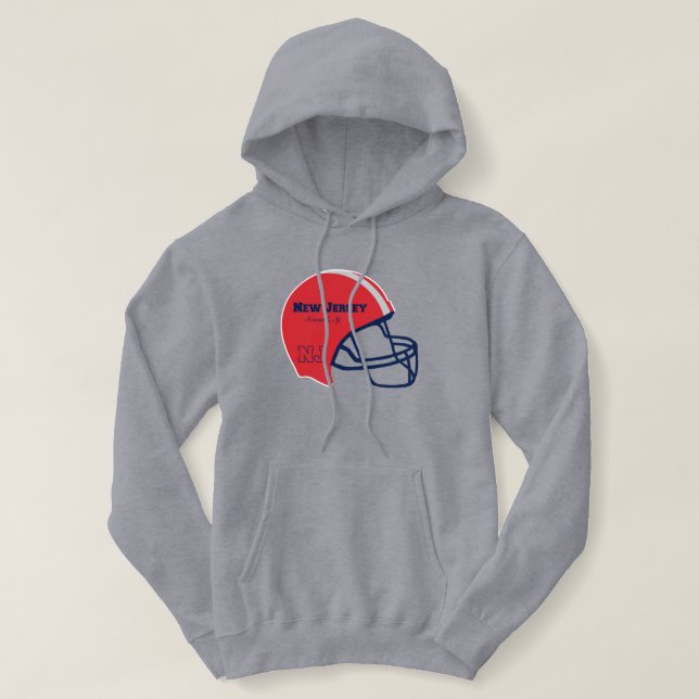 Newark New Jersey NJ Football Helmet Hoodie (Design vorne)