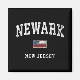 Newark New Jersey Nj Vintage Amerikanische Flagge Magnet