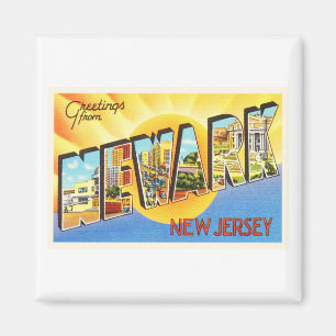 Newark New Jersey NJ Vintage Travel Postcard- Magnet