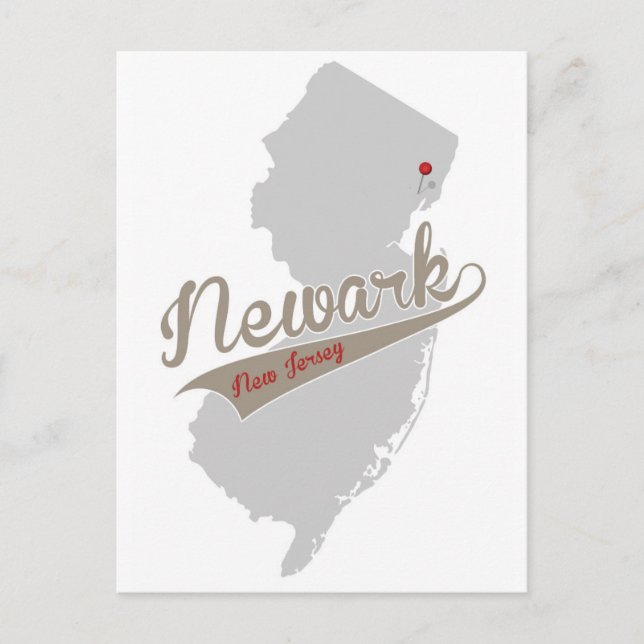 Newark, New Jersey - Pin Map - POSTCARD Postkarte (Vorderseite)