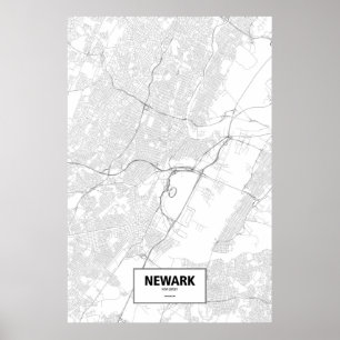 Newark, New-Jersey (Schwarzes auf Weiß) Poster
