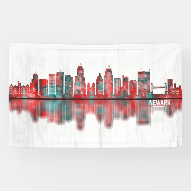 Newark New Jersey Skyline Banner (Horizontal)