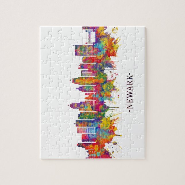 Newark New Jersey Skyline Puzzle (Vertikal)