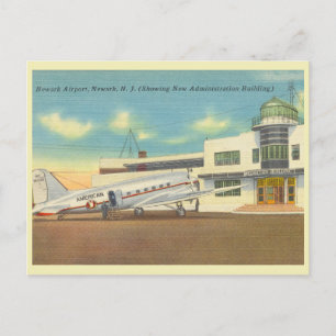 Newark New Jersey Vintage Flughafen 1940er Jahre Postkarte