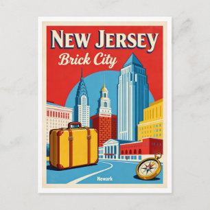 NEWARK NJ Brick City – 1950er Retro Postkarte