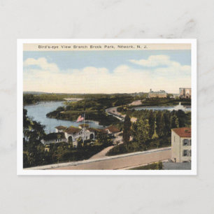 Newark NJ, Panorama Branch Brook Park 1920s Postkarte