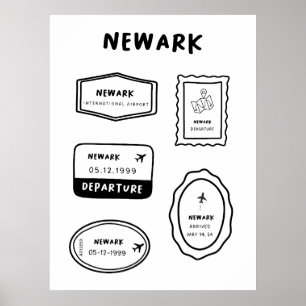 Newark - Sammlung von Briefmarke für Reisen Mini Poster