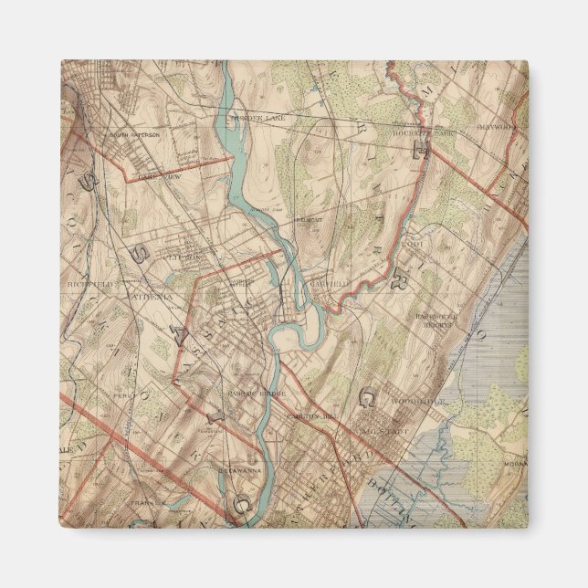 Newark und Paterson, New Jersey Magnet (Vorne)