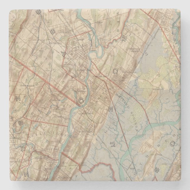Newark und Paterson, New-Jersey Steinuntersetzer (Vorderseite)
