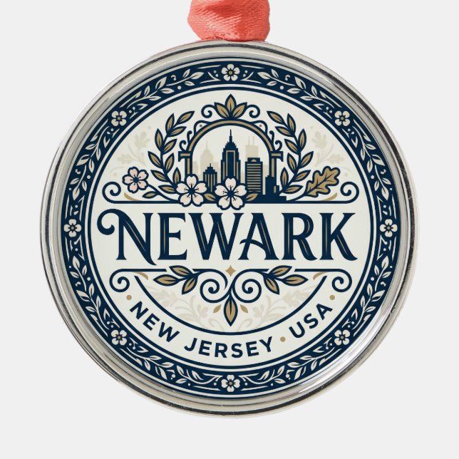 Newark USA Ornament Aus Metall (Vorne)