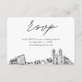 Newark Wedding Minimalistisch Sketch UAWG Begleitkarte