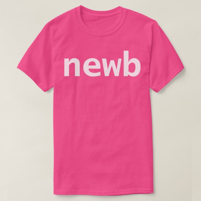 Newb Gamer Minimal Typografie Weißer Text T-Shirt (Design vorne)