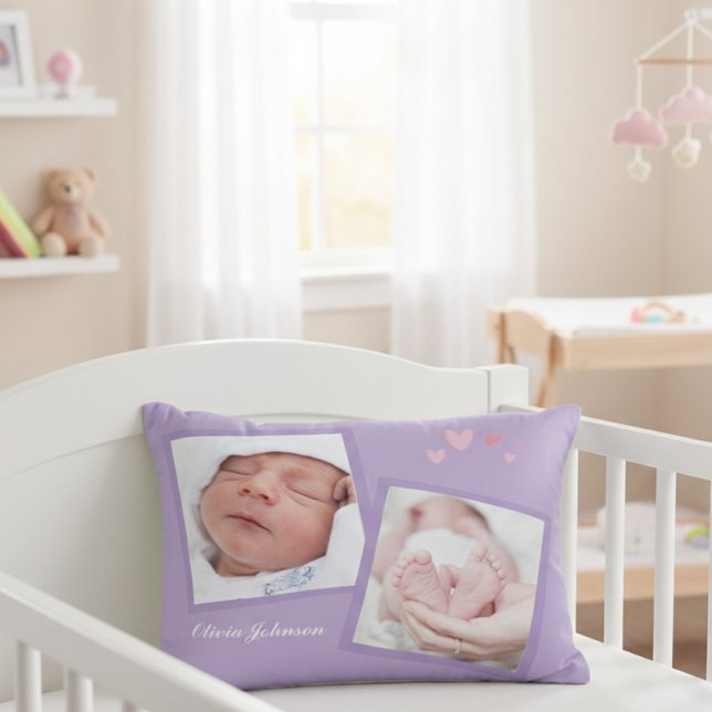 Newborn Photo Collage Throw Pillow Dekokissen (Von Creator hochgeladen)