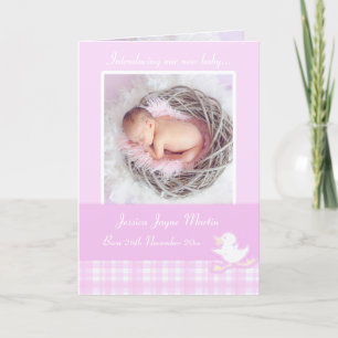 Newborn photo momento card - lillac check karte