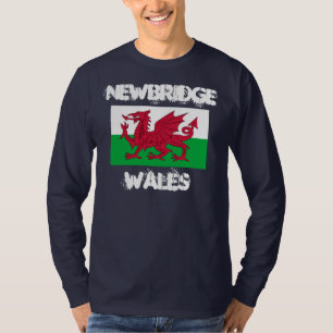 Newbridge, Wales mit walisischer Flagge T-Shirt