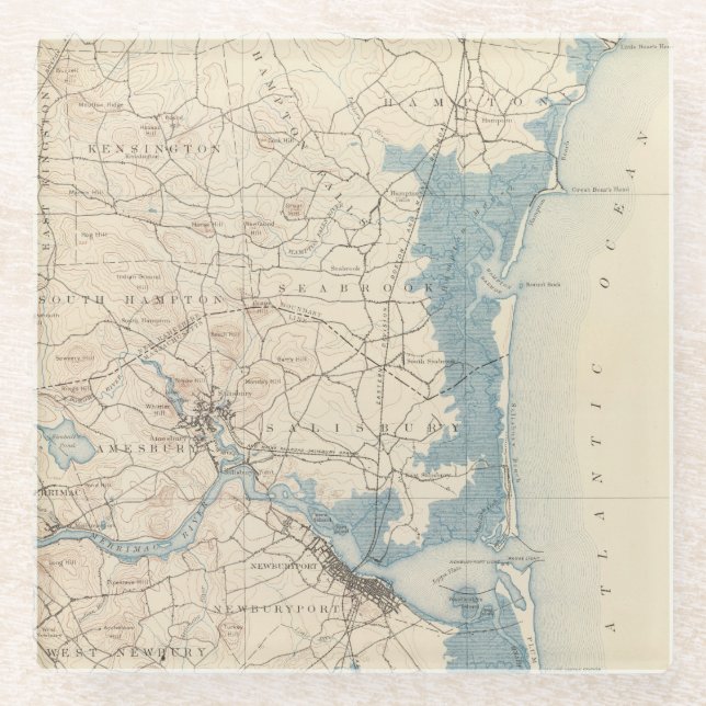 Newburyport, Massachusetts Glasuntersetzer (Vorderseite)