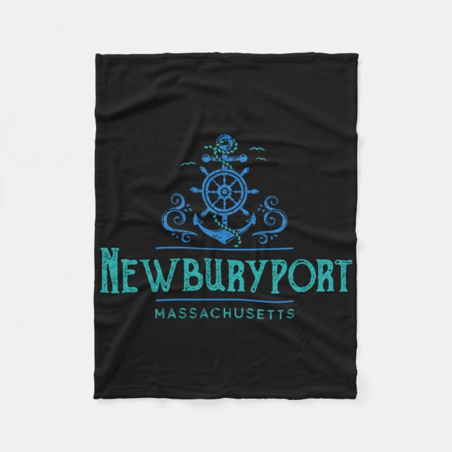 Newburyport Massachusetts Nautical Design  Fleecedecke (Vorderseite)