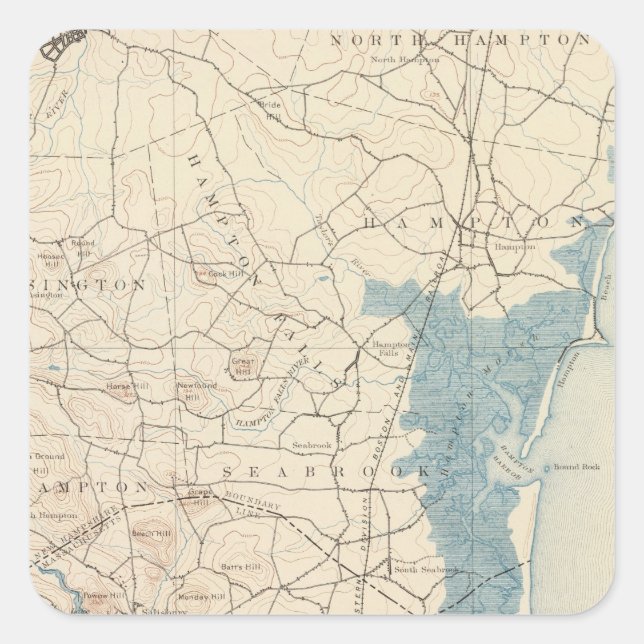 Newburyport, Massachusetts Quadratischer Aufkleber (Vorderseite)