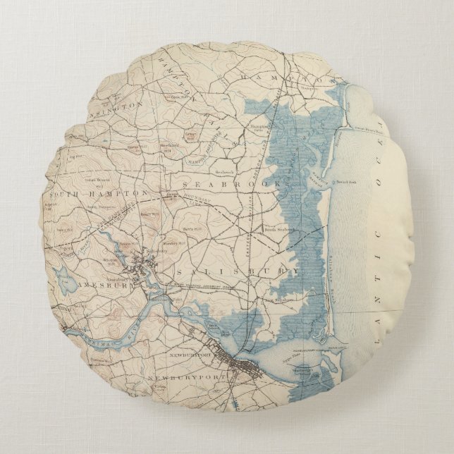 Newburyport, Massachusetts Rundes Kissen (Vorderseite)