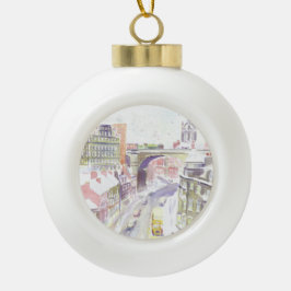 Newcastle AEC Regent Christmas bauble Keramik Kugel-Ornament